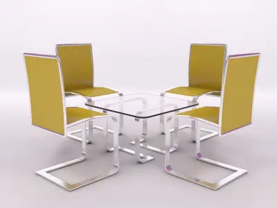 Modern Chair Set with Lighting and Studio Setup 3D model
