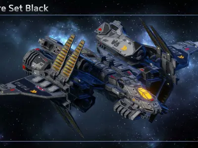 Spaceship Fighter Starkiller Low-poly 3D model