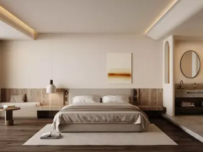 Japandi Master Bedroom Suite 3D model