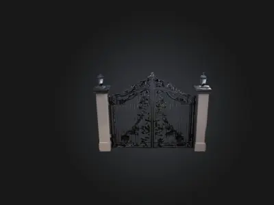 Custom Iron Gate Design Low-poly 3D model