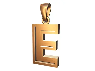 marquee style initial letter E pendant 3D print model