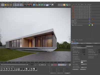 Overcasted Exterior HDRI  Corona Cinema4D scene 3D model