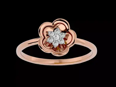 Light Minimalist Diamond Ring Earrings Pendant Set 3D print model