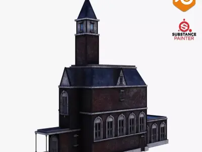 Old Church Low-poly 3D model