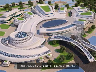 12 Architecture 3D Projects - 2D Drawings - Collection 02 3D Model Pack