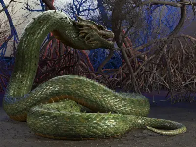  Mythical Dragons Realistic Rigged for Cinema 4D Collection 2 