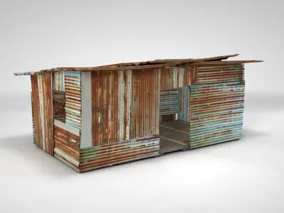 Rusty Barracks PACK Low-poly 3D model