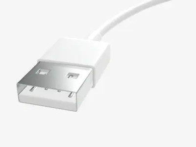 White lightning to USB cable 3D model