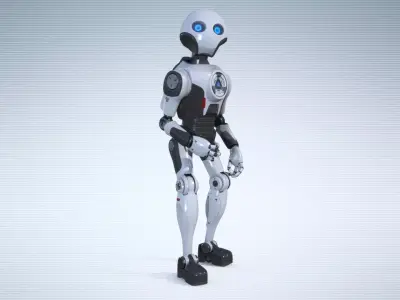 Robot Droid PBR Low-poly 3D model