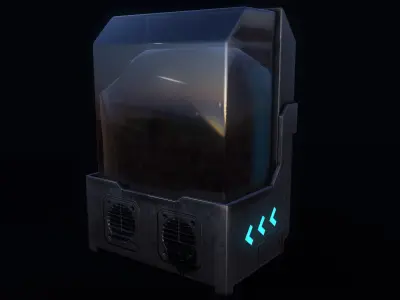 Sci-fi Water tank Low-poly 3D model