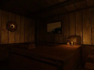 Medieval Tavern Only One Room GameReady Low-poly 3D model