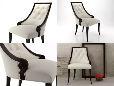 Chair four chairs and clock 3D model