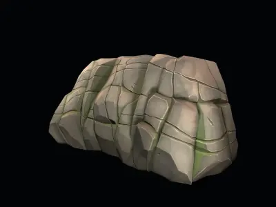 Stylized stone Low-poly 3D model