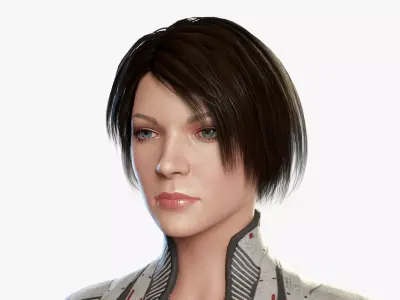 Female Sci Fi Soldier Low-poly 3D model get