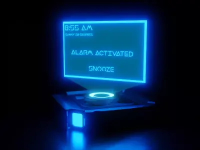 Sc-Fi Holographic Projector - Customizable Screen 3D Model 3D model