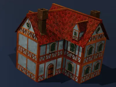 Modular House Low-poly 3D model