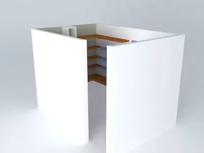 nadia 3 room with shelves and door Free 3D model