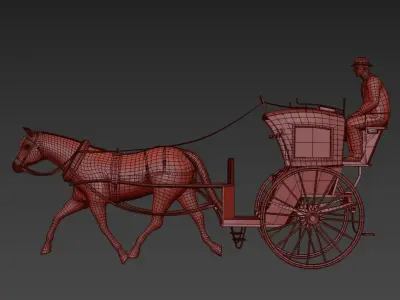  Carriage Hansom Cab (animated) 