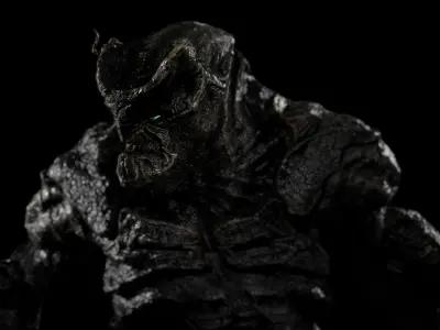 Realistic Grey Monster  Low-poly 3D model