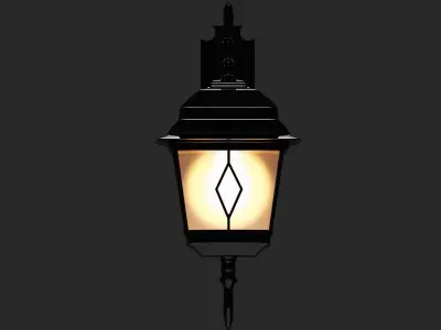Flashlight Lowpoly outdoor lamp Low-poly 3D model