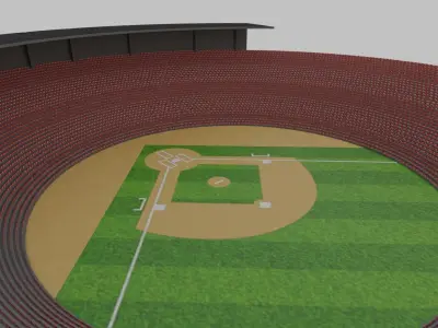 baseball stadium Low-poly 3D model