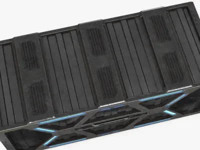 Sci-fi Container set of 3 v1 Low-poly 3D model