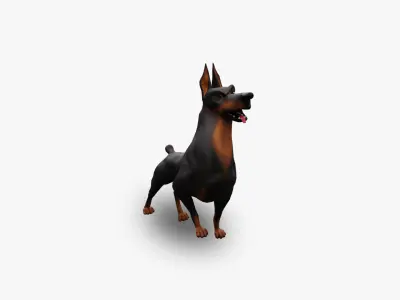 Doberman - stylized Dog rigged character for Blender