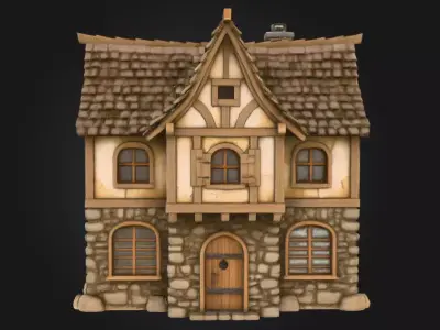 Fantasy Tavern Low-poly 3D model
