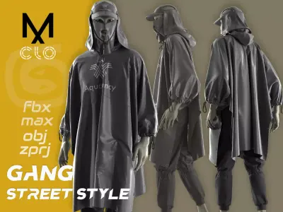 Mens Street outfit Gang Style 3D model