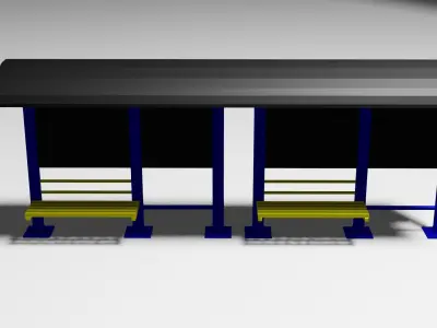 Bus stop model 2 Low-poly 3D model
