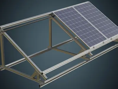 Solar Cell 1A Low-poly 3D model