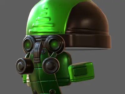 Gas mask helmet 3d model scifi Low-poly  3D model order