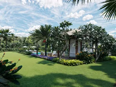 Tropical Backyard Exterior Scene 3D model