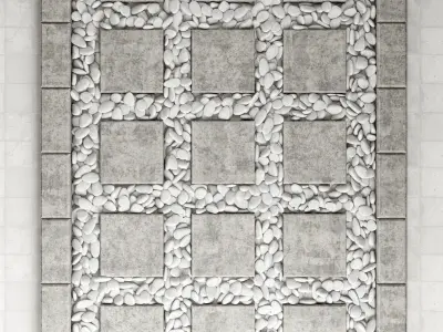 Paving big plate pebble 3D model