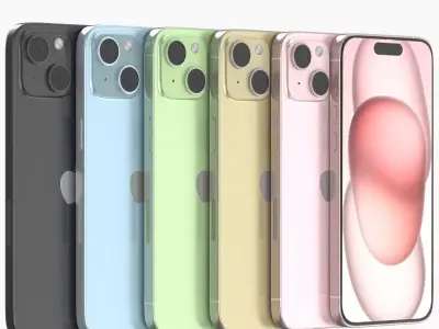 Apple iPhone 15 Plus All colors 3D model