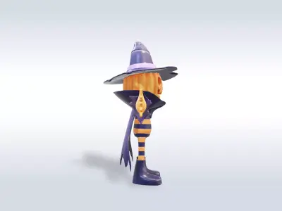 Jolly Pumpkin halloween Character 3D model 3D model