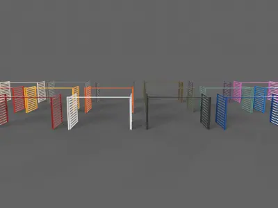 PBR Metal Gate D4 Low-poly 3D model