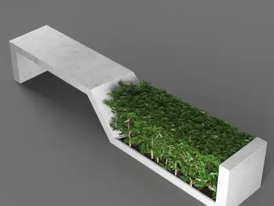 bench135 bench made of plants 3D model