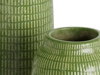 Three Green vases 3D model