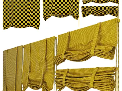 Roman curtain set 3D model