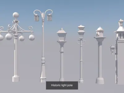 Street lights Lamp Post 3D Model Pack