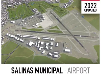 Salinas Airport Low-poly 3D model