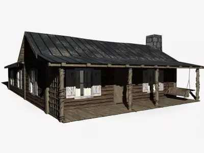 Abandoned Cabin Low-poly 3D model