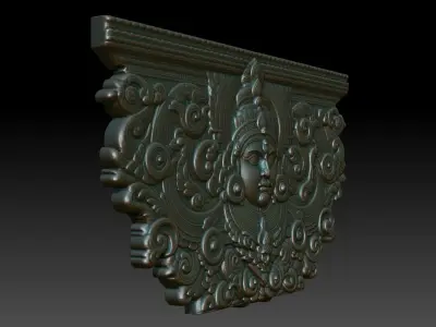 Indian Temple Wall basrelief 07 240613 3D print model