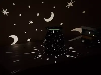 Moon And Stars Wax Warmer Low-poly 3D model