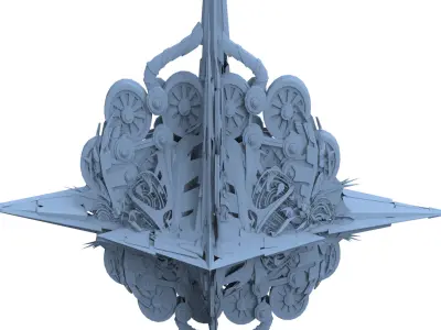 Ivy Tortoise Steampunk ship 13  3D model