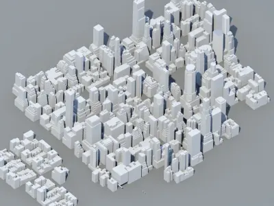 New York city lowpoly blocks kit 3D model