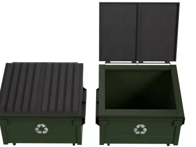 Dumpster V1 Low-poly 3D model