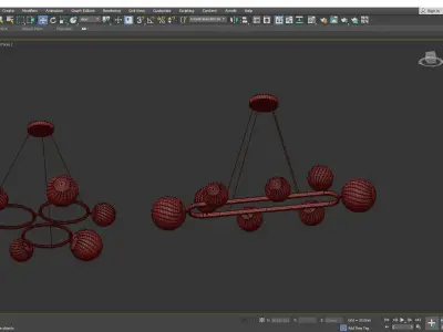 SILVANA Collection chandelier made of brass and glass balls Low-poly 3D model