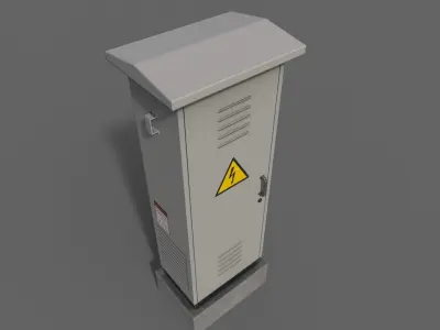 PBR Electric Box LightGrey V2 Low-poly 3D model